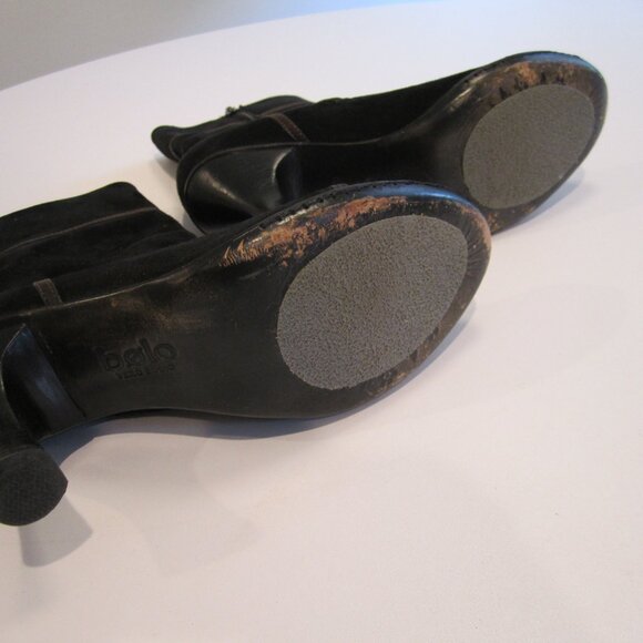 EU38.5 US7.5 M/W BOLO BORN CROWN super sexy BLACK suede HIGH HEEL ankle BOOTS - Picture 4 of 12